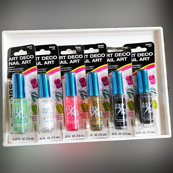 NWT 》6×《 LA COLORS ART DECO NAIL ART: 5 COLORS! - Picture 1 of 16